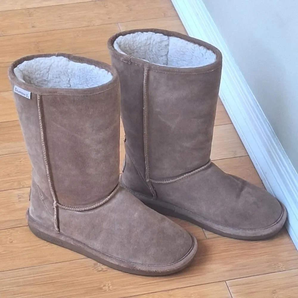 BEARPAW Eva Classic Suede Boot Wool Sherpa Lined Hickory 10